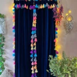 Tassels blue curtain