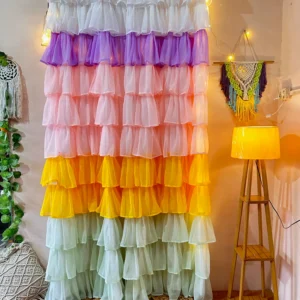 Full Ruffle Pastel Shade Curtain