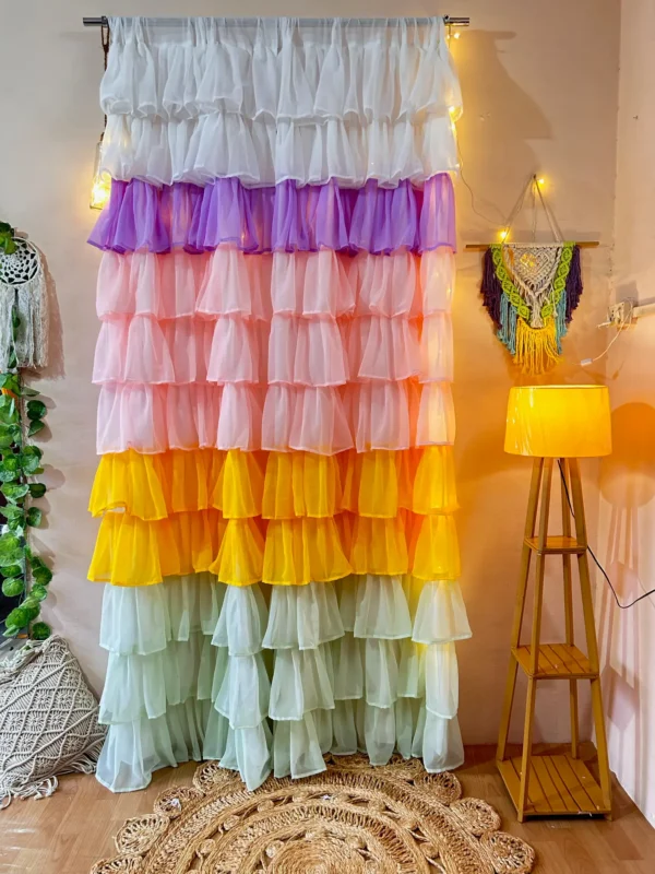 Full Ruffle Pastel Shade Curtain