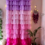 Full Ruffle Pink Purple Shade Curtain