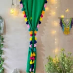 Green Multicolor Tassels Curtain