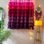 Pink Ombre Full Ruffle Curtain