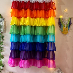 Rainbow Full Ruffle Curtain