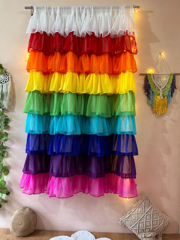 Rainbow Full Ruffle Curtain