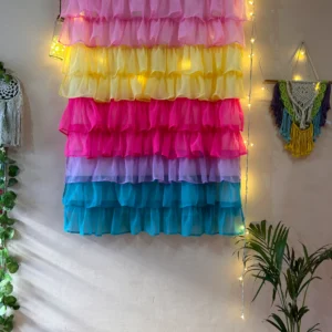 full ruffle multi color curtain