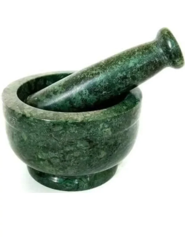 Handcrafted Marble Home Kitchen Marble Mortar and Pestle Set Kitchen Tool amam Dasta, Kundi, Kharal, Okhli, khalbatta (4 * 3)-2