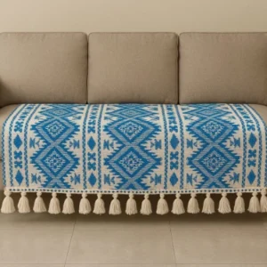 Blue color sofa runner