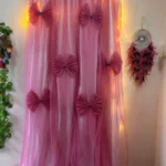 Pink & White Bows Curtain