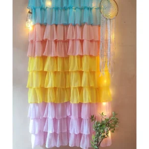 Bright pastel full ruffle curtain