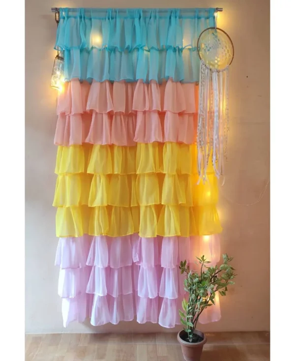 Bright pastel full ruffle curtain
