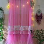 Bubble gum shade Pinteresty bottom ruffle dreamy curtain