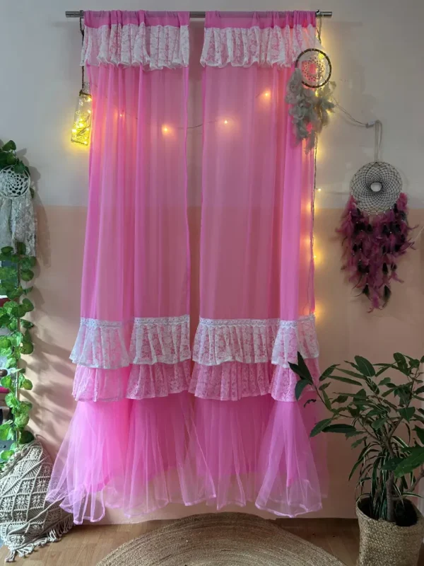 Bubble gum shade Pinteresty bottom ruffle dreamy curtain