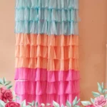 Candy pastel color full ruffle curtain