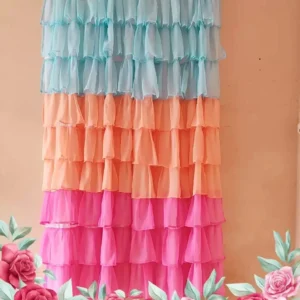 Candy pastel color full ruffle curtain