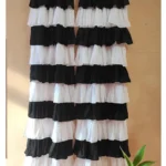 Monochromatic Black nd white full ruffle curtain