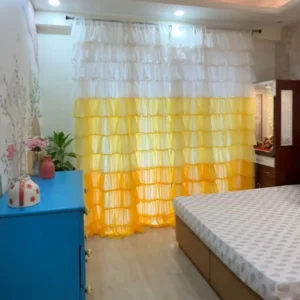 Sunflower yellow ombre full ruffle curtain_1