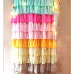 Vibrant shade full ruffle curtain