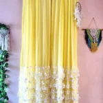 Yellow white Pinteresty bottom butterfly ruffle dreamy curtain